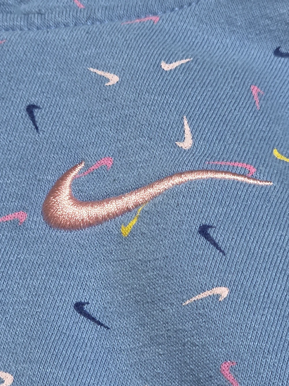 Nike Girls' Blue Hoodie, Size 5, Embroidered Logo